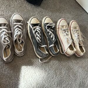 Set of three low converse shoes or can be sold individually
